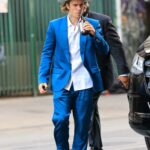 Justin Bieber in a Blue Suit Attends Musician Harv’s Wedding in Los Angeles 04/18/2021