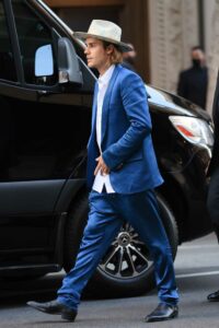 Justin Bieber in a Blue Suit