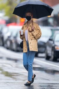 Karlie Kloss in a Black Protective Mask