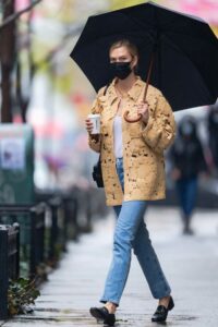 Karlie Kloss in a Black Protective Mask