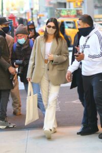 Kendall Jenner in a Beige Blazer