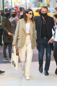 Kendall Jenner in a Beige Blazer