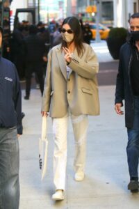 Kendall Jenner in a Beige Blazer