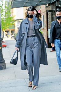 Kendall Jenner in a Grey Outfit