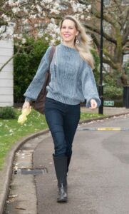 Leila Russack in a Grey Sweater