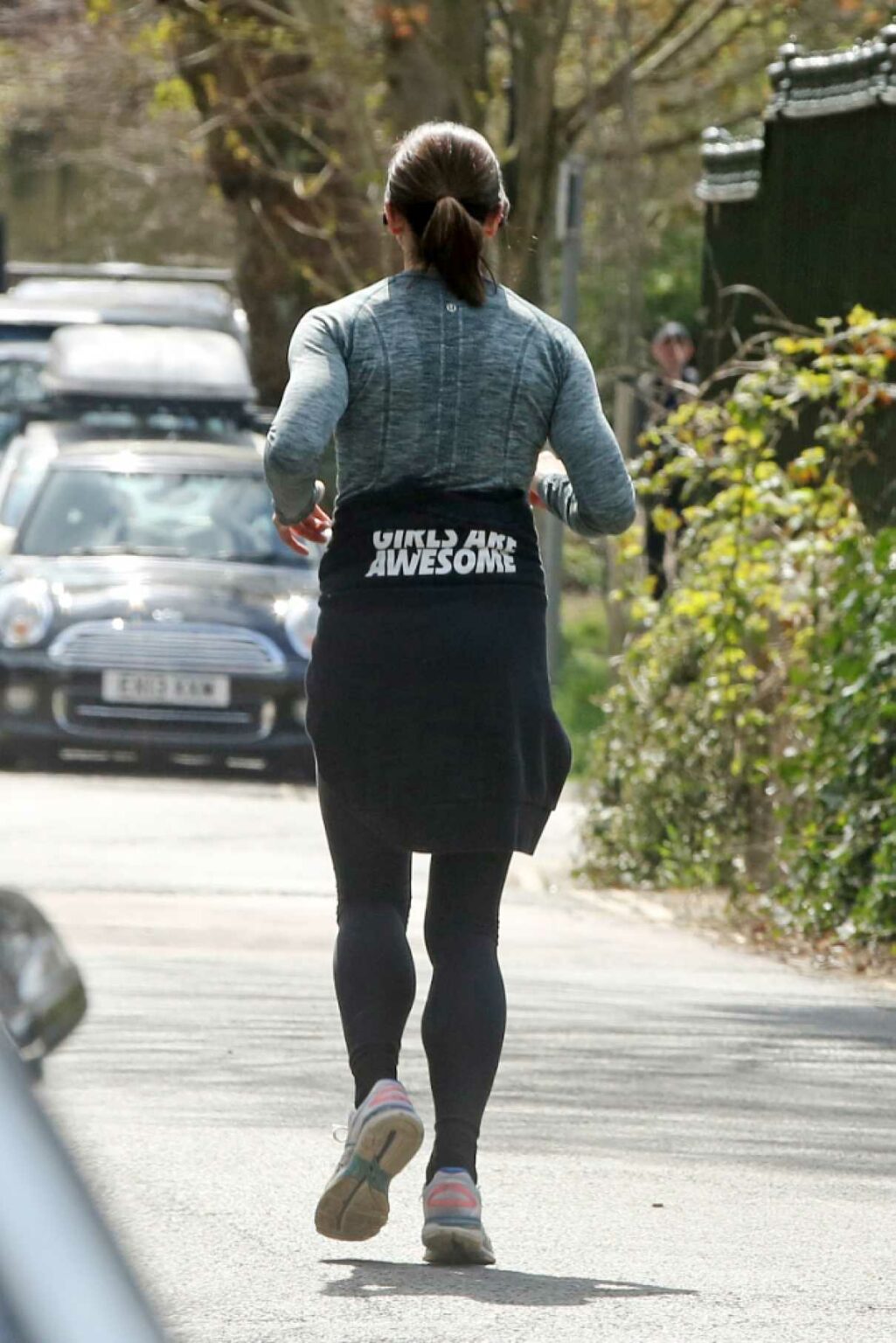Melanie Chisholm in a Black Leggings Goes on a Morning Jog in London 04