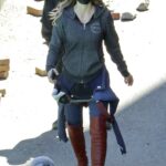 Melissa Benoist in a Black Protective Mask Arrives on the Set of Supergirl in Vancouver 04/14/2021