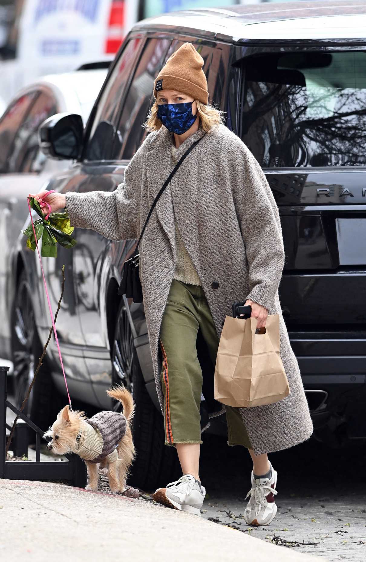 Naomi Watts in a Tan Knit Hat