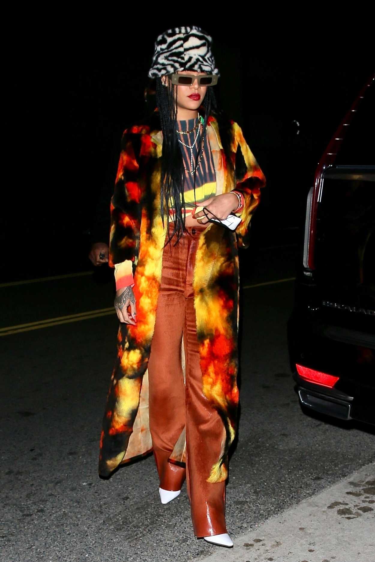 Rihanna in Colorful Cardigan