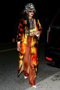 Rihanna in Colorful Cardigan