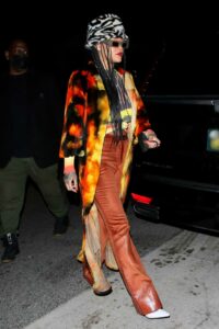 Rihanna in Colorful Cardigan