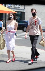 Scout Willis in a White Floral Sundress