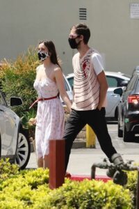 Scout Willis in a White Floral Sundress