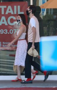 Scout Willis in a White Floral Sundress