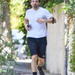 Sebastian Stan in a White Tee Was Seen Out for a Jog in Beverly Hills 03/29/2021