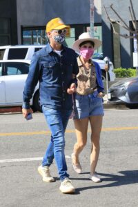 Selma Blair in a Blue Denim Shorts