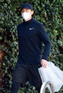 Tom Hiddleston in a Protective Mask