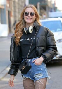 Valentina Beli in a Blue Daisy Duke Shorts