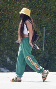 Vanessa Hudgens in a Green Sweatpants