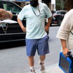 Adam Sandler in a Blue Shorts Was Seen Out in Manhattan, New York 05/04/2021