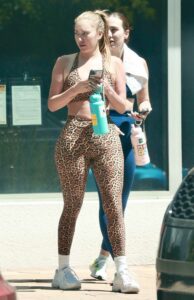 Anastasia Karanikolaou in an Animal Print Workout Ensemble