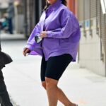 Ashley Graham in a Purple Shirt Was Seen Out in New York 05/24/2021
