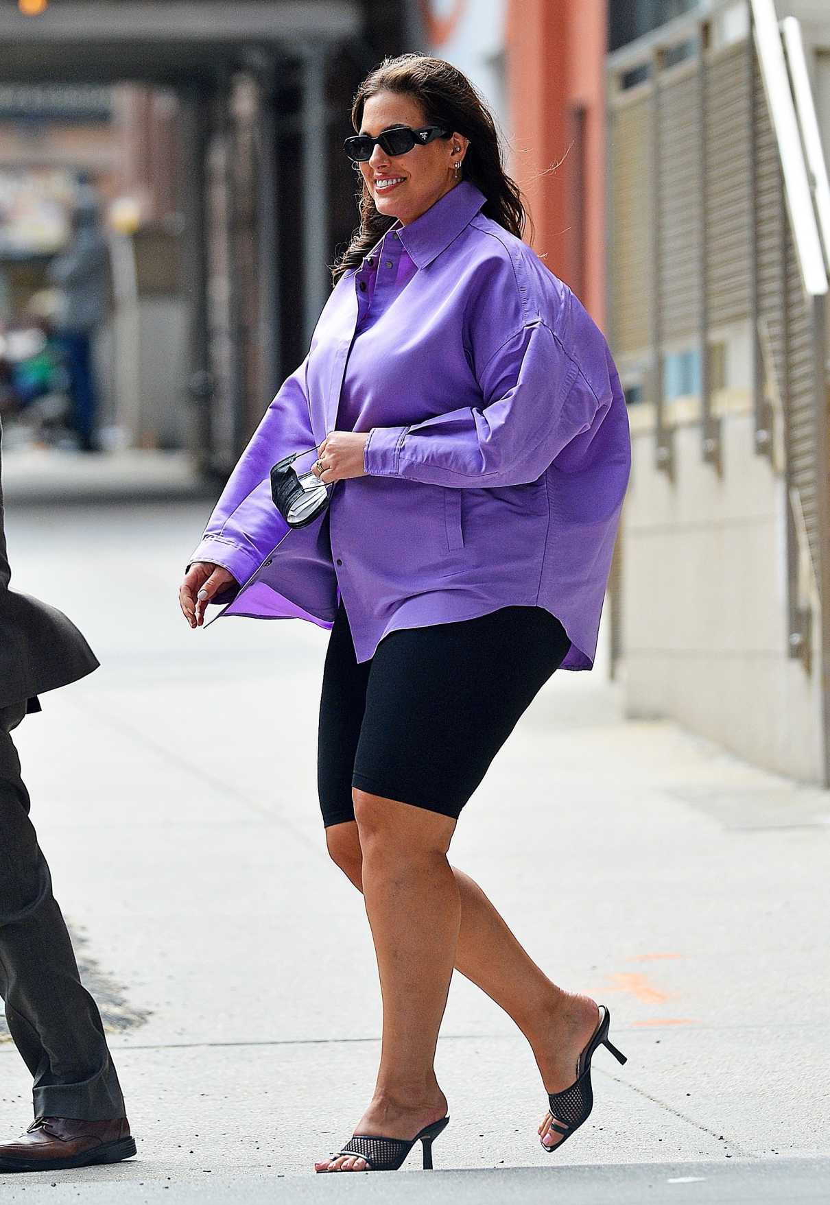 Ashley Graham in a Purple Shirt