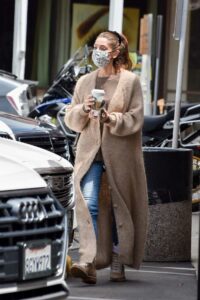 Ashley Greene in a Beige Cardigan