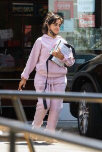 Camila Cabello in a Lilac Sweatsuit