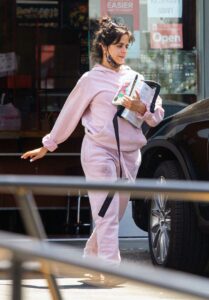 Camila Cabello in a Lilac Sweatsuit