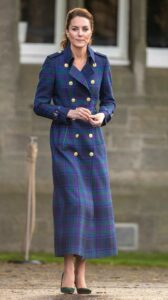 Catherine Duchess of Cambridge in a Plaid Coat
