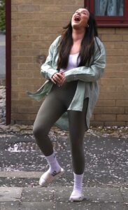 Charlotte Crosby in an Olive Leggings