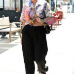 Georgina Burke in a Floral Blouse Goes Shopping in Tribeca, New York 05/26/2021