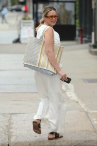 Georgina Burke in a White Outfit