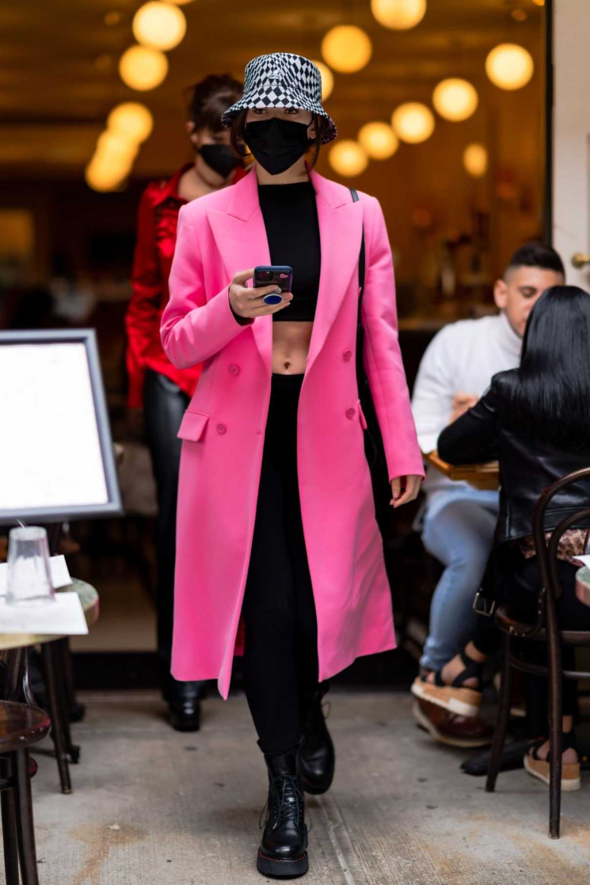 Hailee Steinfeld in a Pink Coat