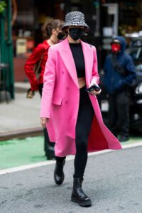 Hailee Steinfeld in a Pink Coat