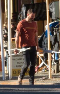 Jamie Dornan in a Tan Tee