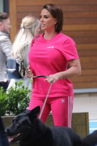 Katie Price in a Pink Adidas Outfit