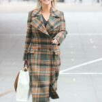 Kerry Katona in a Plaid Coat Leaves Morning Live TV in London 05/26/2021