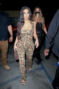 Kim Kardashian in a Camo Catsuit