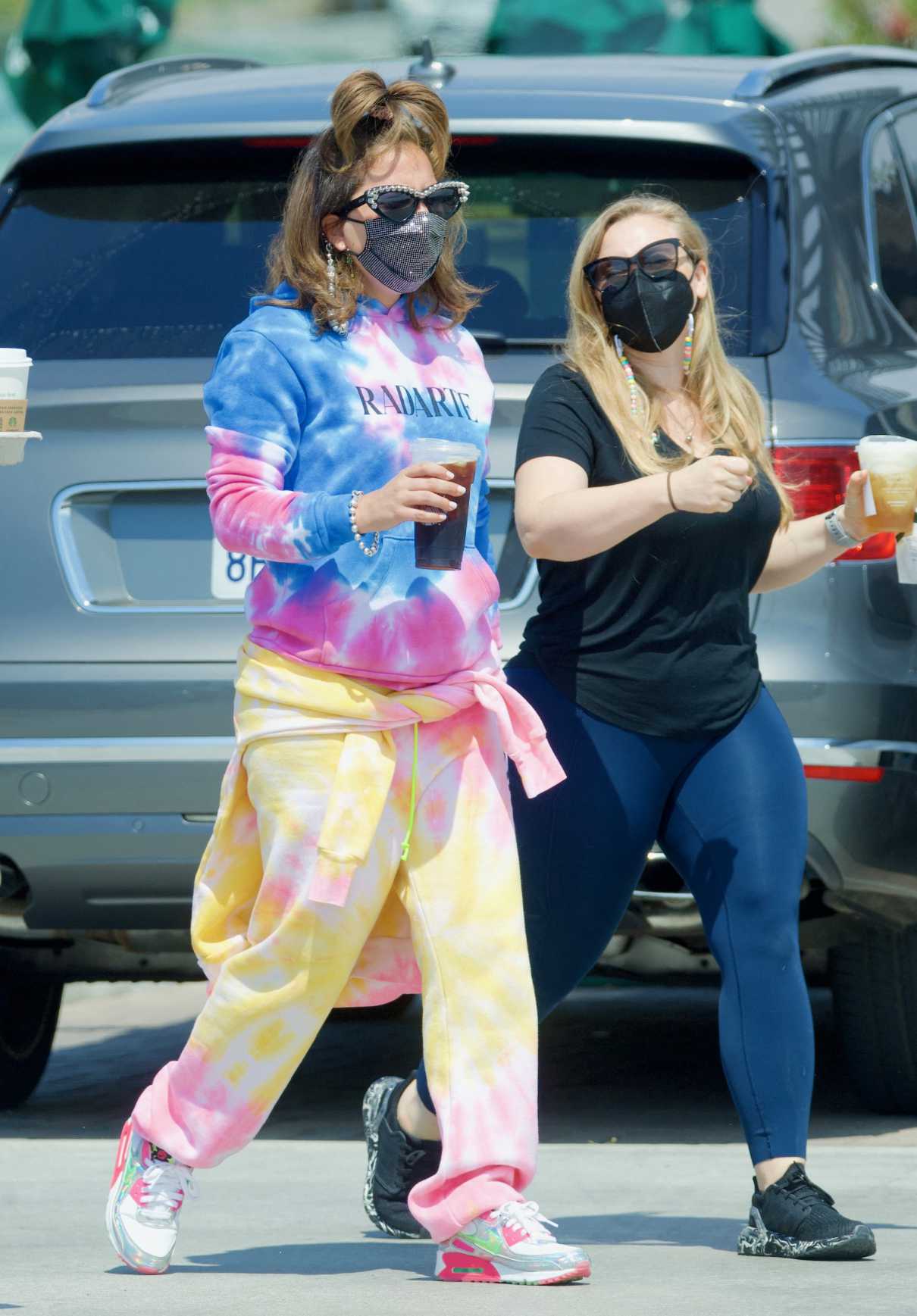 Lady Gaga in a Tie-Dye Sweatsuit