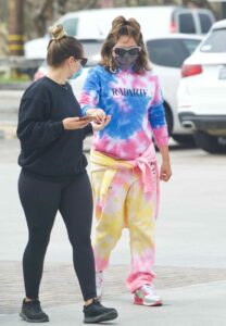 Lady Gaga in a Tie-Dye Sweatsuit