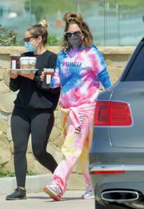 Lady Gaga in a Tie-Dye Sweatsuit