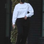 Lori Harvey in a White Sweatshirt Leaves a Skin Care Clinic in West Hollywood 05/20/2021