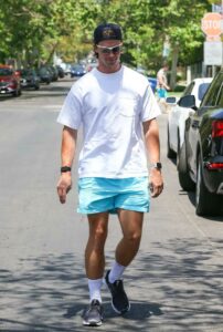 Patrick Schwarzenegger in a White Tee