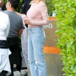 Petra Ecclestone in a Pink Long Sleeves T-Shirt Steps Out for a Family Dinner at Cecconis in West Hollywood 05/09/2021