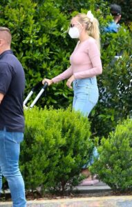 Petra Ecclestone in a Pink Long Sleeves T-Shirt