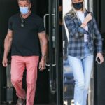 Sistine Stallone in a Plaid Shirt Stops for Jewelry at XIV Karats Ltd Out with Sylvester Stallone in Beverly Hills 05/24/2021