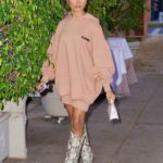 Skai Jackson in a Oversized Beige Hoodie Was Seen Out for Dinner in Beverly Hills 05/21/2021