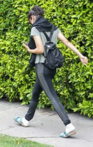 Sofia Boutella in a Black Protective Mask